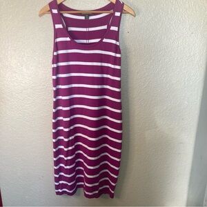Tommy Bahama Dress Women’s Large Magenta White Striped Stretch Sleeveless Tank